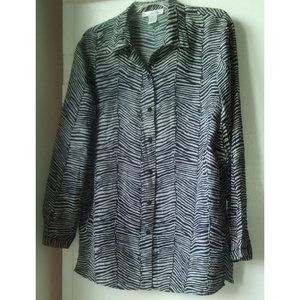 Vintage 100% Silk Animal Print Shirt